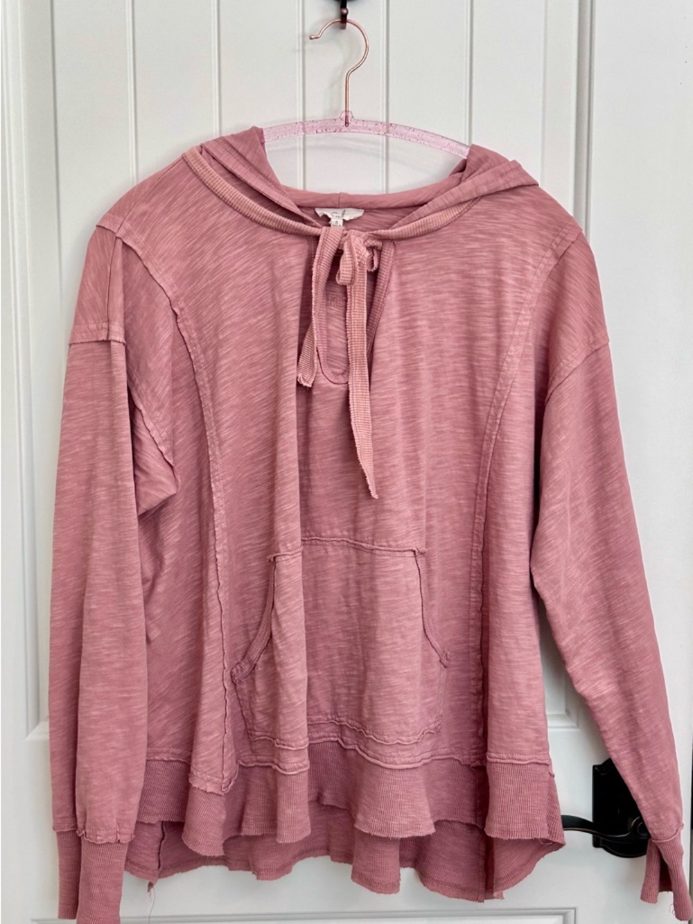 easel Pink Washed Oversized Lightweight Hoodie Sweatshirt